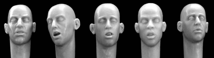 Hornet Models 5 bare heads with sleeping or exhausted expressios