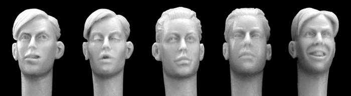Hornet Models 5 heads of youths with WWII haircuts