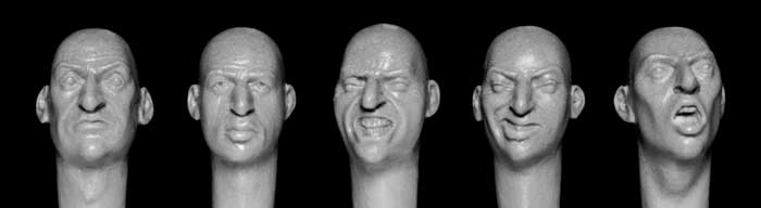 Hornet Models 5 bare heads with hooked ('semitic') noses