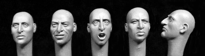 Hornet Models 5 heads with aquiline features