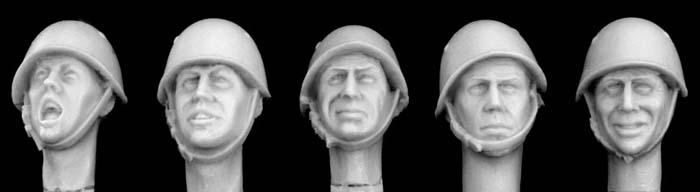 Hornet Models 5 Heads wearing WWII Italian Helmets