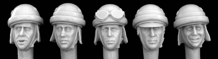 Hornet Models 5 Heads for Italian WWII AFV crewman and Motorcyclist