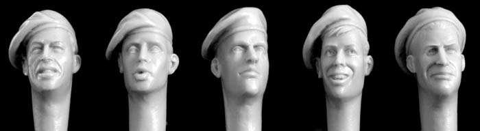 Hornet Models 5 heads, berets Brit. 40s, 50s style