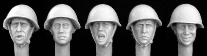 Hornet Models 5 heads, Soviet WW2 helmet