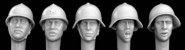 Hornet Models 5 heads, Soviet early WW2 helmets