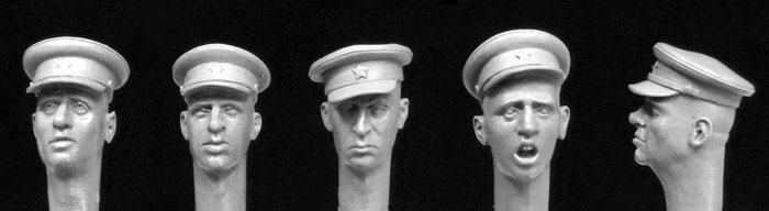 Hornet Models 5 heads, Soviet WW2 officer's caps
