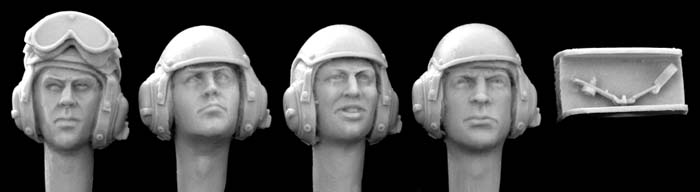 Hornet Models 4 Heads with separte microphones, US Tank crew, 190 to present