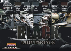 LifeColor Black rubber shades and co. - paint set