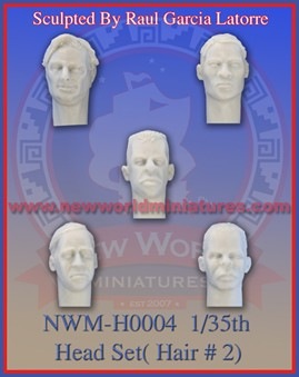 New World Miniatures 5 heads with hair
