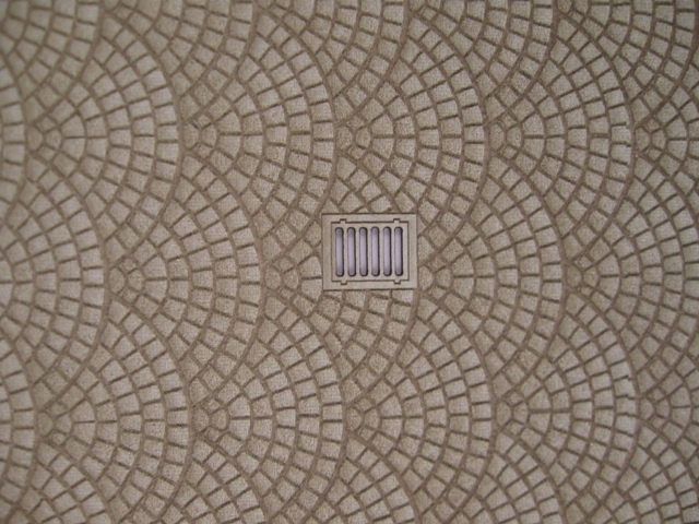 Reality in Scale Cobblestone Road, Wave Pattern with storm drain and manhole cover. Laser cu