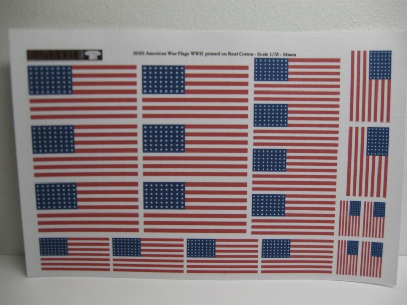 Reality in Scale American Flags WWII - 20pcs. Printed on real cotton sheet
