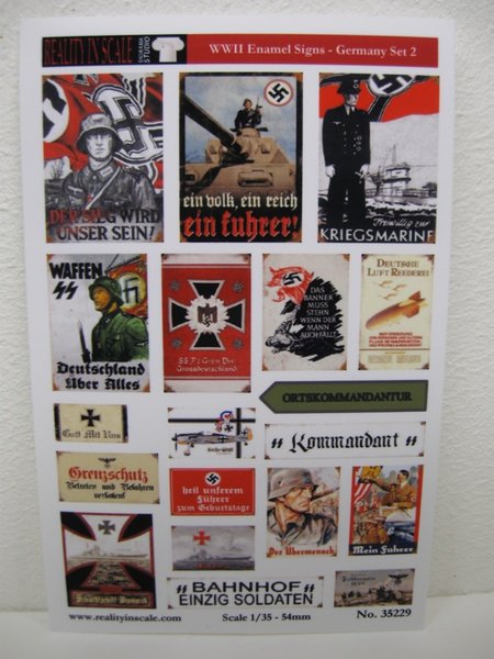 Reality in Scale Enamel Signs WWII - Germany set 2 - 19 signs