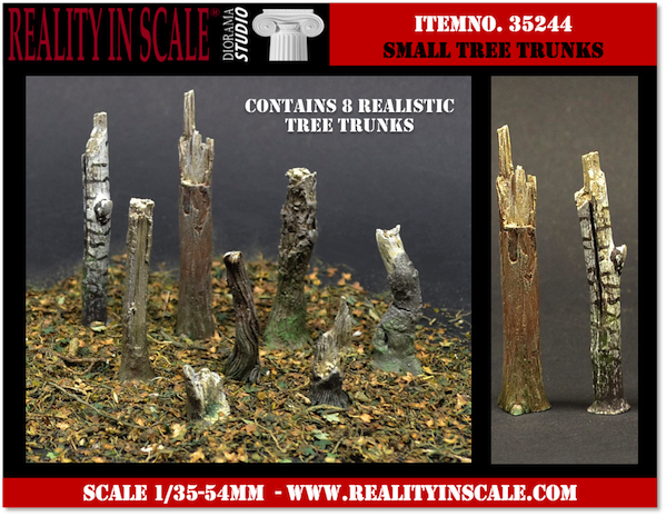 Reality in Scale Small Tree Trunks - 8 resin pcs.