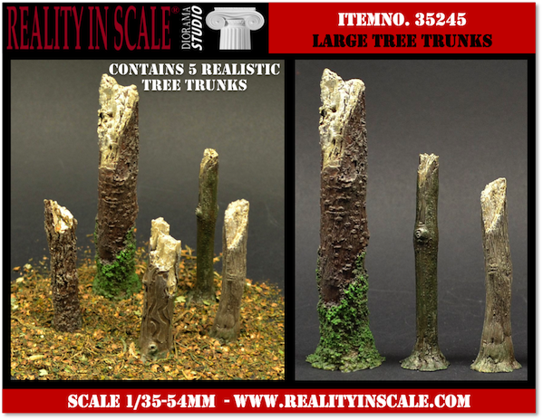 Reality in Scale Large Tree Trunks - 5 resin pcs.