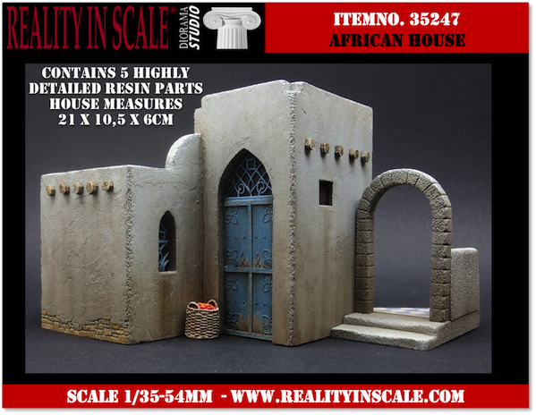 Reality in Scale African House Section - 5 resin pcs.