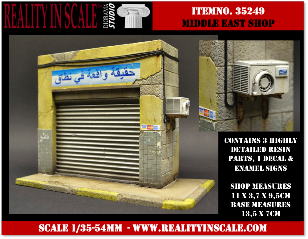 Reality in Scale Middle Eastern Shop - 3 resin pcs. & decals