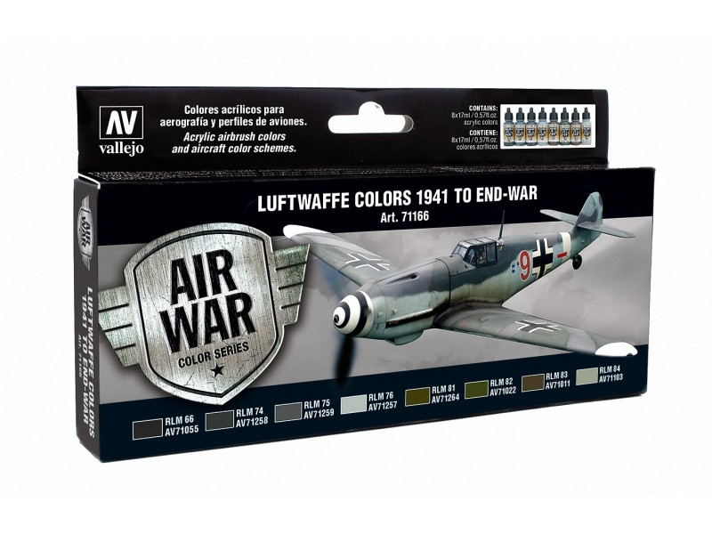 Vallejo Model Air Paint Set (8), Luftwaffe Colors 1941 to End-War.