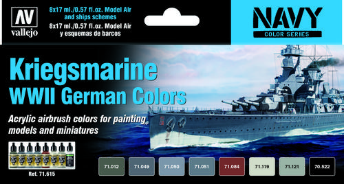 Vallejo Model Air - Kriegsmarine WWII German Colors Paint Set